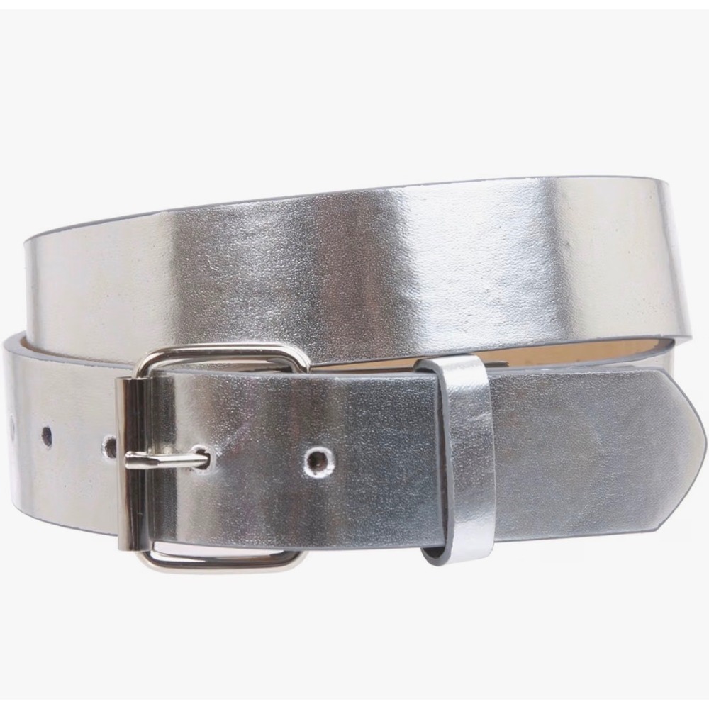 Bailin Metallic Silver Belt Wide Square Buckle JK570 Small